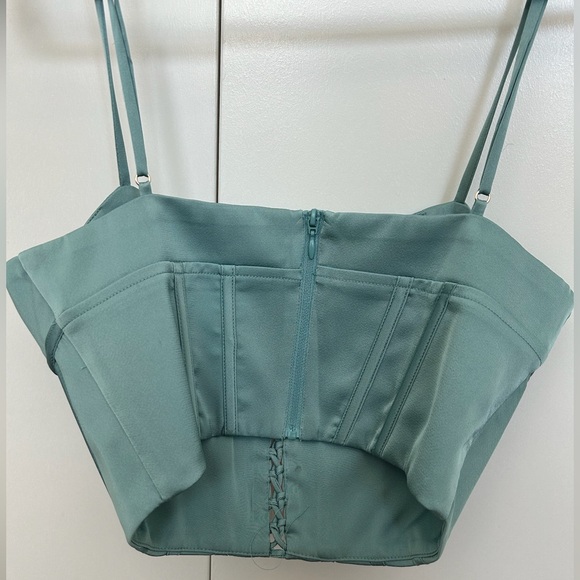 Unworn size 4 Oh Polly blue satin corset top - Picture 2 of 3